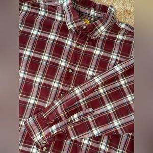 Bass Pro Shop Burgundy/Red Plaid Button Down Long Sleeve Flannel Men Size 2XL